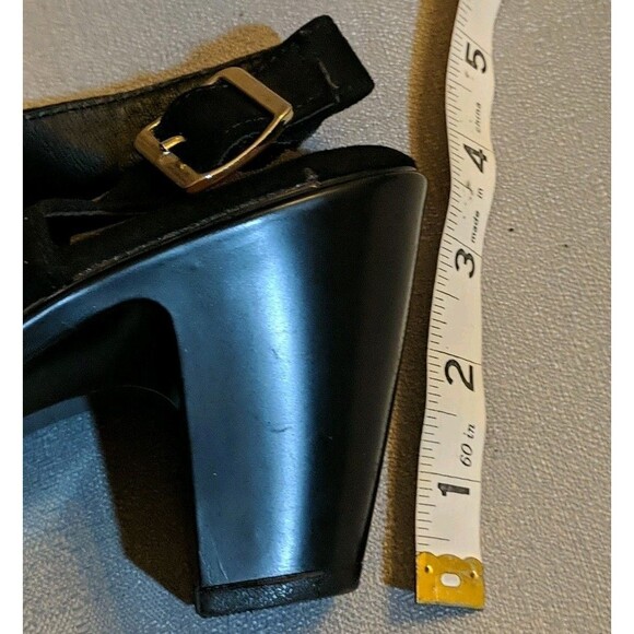 Euro Soft by Sofft Peep Toe Heel Sandals Faux Suede Viola Slingback 10M Black - Picture 10 of 12